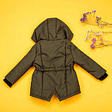 Демісезонна дитяча курточка парка 104-110 110-116 116-122 122-128 128-134 з капюшоном та манжетами у рукавах Весна Осінь, фото 8