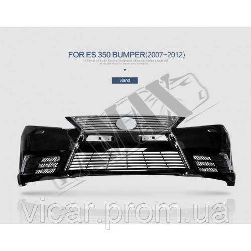 Бампер передний, решетка радиатора, противотуманные фары (ПТФ - LED) Lexus ES350 (2010 -2012) - фото 4 - id-p1138828235