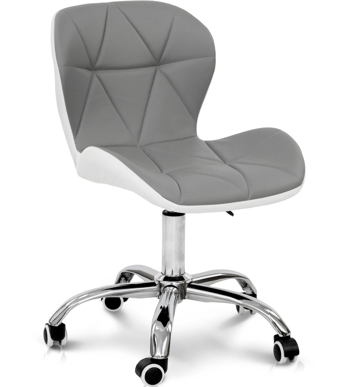 Стілець комп'ютерний Рокі екошкіра колір сірий і білий ТМ Мікс Мебель