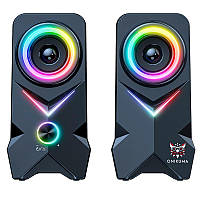 Колонки компьютерные Onikuma L2 RGB USB, AUX, Bluetooth, черные