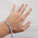 Двосторонній чоловічий срібний браслет з накладками (ширина 9 мм). Довжина 23,5 см, фото 8