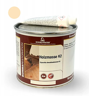 Поліефірна шпаклівка "Holzmasse K2" від Borma Wachs, колір - сосна, № 05, 2-х компонентна - 0,75 л, фото 3