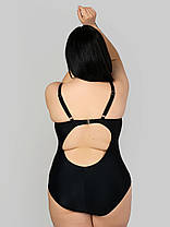 ОПТ Суцільний жіночий купальник для пляжу та басейну 55585 44-52 чорний-білий на 48 50 52 54 56 розмір, фото 3