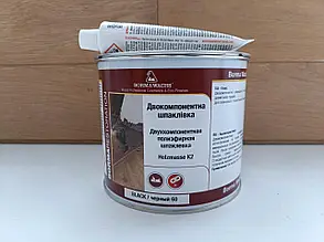 Поліефірна шпаклівка "Holzmasse K2" від Borma Wachs, колір - чорний, №  60, 2-х компонентна - 0,75 л