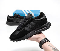 Мужские кроссовки Adidas Retropy E5 Black (черные) красивые стильные замшевые кеды Y14246