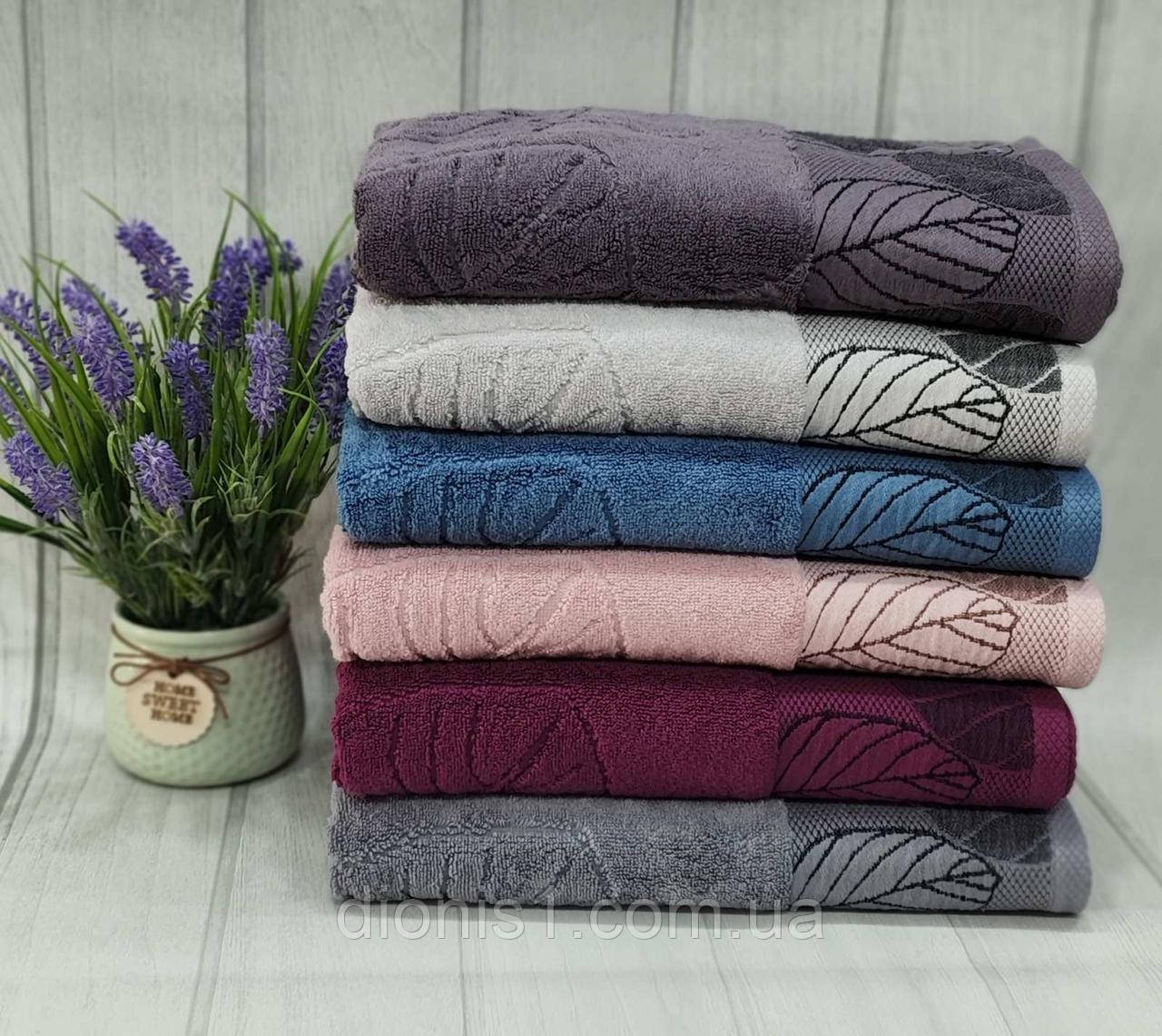 Лазневий рушник махровий розмір 70х140, 6 шт. в пакованні, Туреччина, фото 1