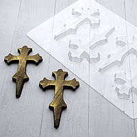 Пластиковая форма (молд) "Пасхальный крест 2" для шоколада, 7 см