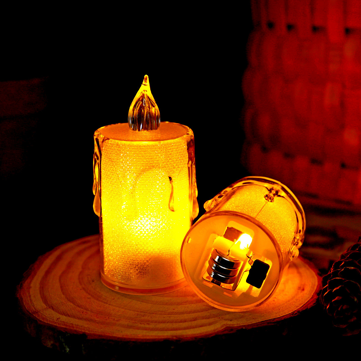 Світлодіодна LED свічка на батарейках Crystal Candle Light