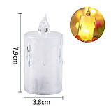 Світлодіодна LED свічка на батарейках Crystal Candle Light, фото 3