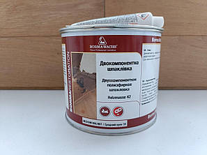 Шпаклівка поліефірна "Holzmasse K2" від Borma Wachs, колір - середній горіх, № 59, 2-х компонентна - 0,75 л, фото 1