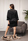 Домашня сукня на гудзиках сорочка ШОВК ЧОРНИЙ 201601, фото 4