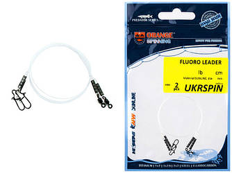 Повідець UKRSPIN Orange Spinning Fluoro Leader Sunline 20см 8кг(15lb)/0.4 мм (флюорокарбон, 2шт/уп)  F1520