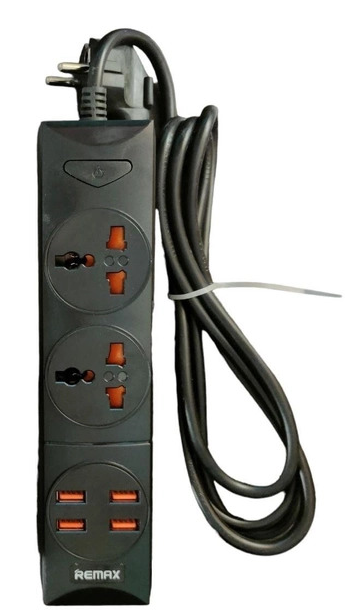 Універсальний мережевий подовжувач RMX на 2 вилки з 4 USB портами 3.4А Anti-Static BKL-01 Power Socket
