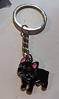 Брелок на ключи металл порода собака французский бульдог черный