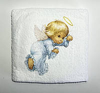 Плед детский Крыжма Ангел 90*90см, покривало премиум велсофт ангел с крылышками