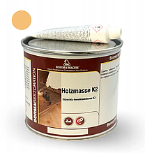 Шпаклівка поліефірна "Holzmasse K2" від Borma Wachs, колір - дуб світлий, № 02, 2-х компонентна - 0,75 л