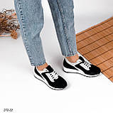 Кросівки замшеві шкіряні жіночі чорно білі Натуральна шкіра та замша Колір капучино Розміри 37, фото 7