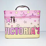 Набір боксів для косметики 3 шт. рожевий на блискавці, фото 2