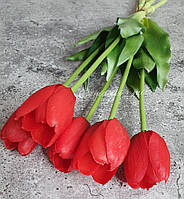 Латексні тюльпани Преміум якості, у букеті 5 гілочок - (колір червоний)