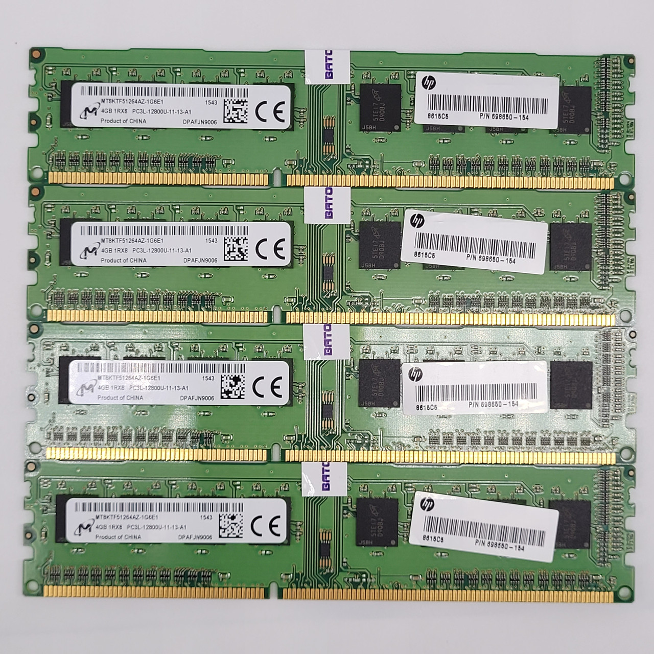 Комплект оперативної пам'яті Micron DDR3L 16Gb (4x4Gb) 1600MHz PC3L-12800U 1Rx8 CL11 (MT8KTF51264AZ-1G6E1) Б/В