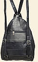 Сумка рюкзак жіночий чорний шкіряний (Туреччина), фото 5