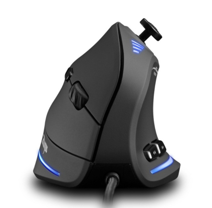 Вертикальна дротова миша 10000 DPI з ергономічним джойстиком і 11 програмованих клавіш Zeerkeer C18 Чорна