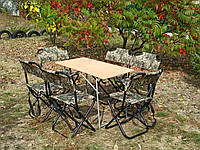 Складная мебель для туризма складные стол и 4 стула "Крепыш ФМ+6п" металлическая для дачи отдыха на природе