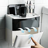 Тримач для туалетного паперу Towel Holder клейкий White-Black (3_04477), фото 4