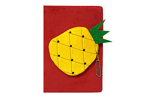 Блокнот A5 80арк., в клітинку, фетрова обкладинка з відділенням на блискавці ООПТ Ананас