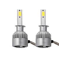 Лампа C6 LED KIT H3 12V с чипом COB, радиатором с вентилятором и металлическим корпусом