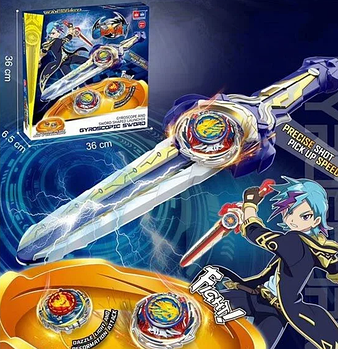 Гра Бейблейд (арена, 2 дзиги різних кольорів, мечі-запускник, в коробці)  F 6183