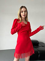 Сукня міні з довгим рукавом прикрашена фатином, фото 3