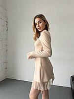 Сукня міні з довгим рукавом прикрашена фатином, фото 8