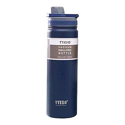 Термопляшка, термос Tyeso 750мл із нержавіючої сталі для кави, води, blue 313992881