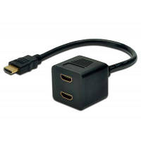 Кабель мультимедийный HDMI F to 2xHDMI M Digitus (AK-330400-002-S) l