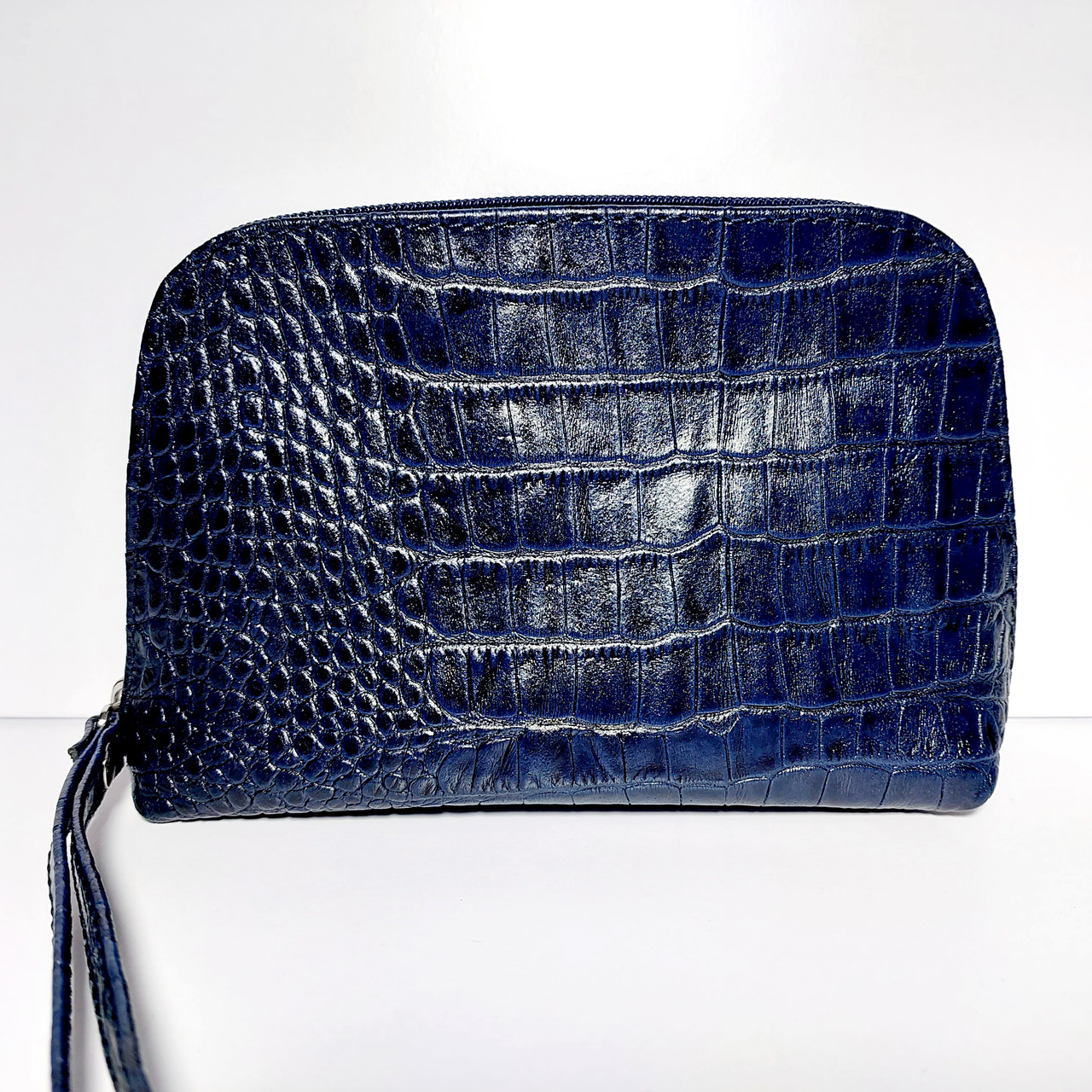 Косметичка шкіряна темносиня, фото 1