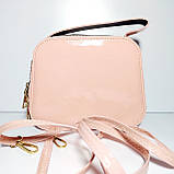 Сумка дитяча пудрова з єдиноріжками для дівчинки довга регульована ручка велика, фото 2