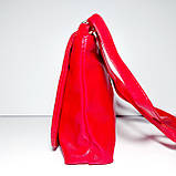 Сумочка дитяча червоного кольору шкірозамінник довга регульована ручка, фото 3