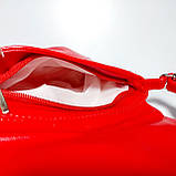 Сумочка дитяча червоного кольору шкірозамінник довга регульована ручка, фото 5
