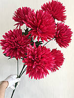 Штучні хризантеми. Букет штучних хризантем гігант (рожевий, 85 см, 7 голов), фото 2