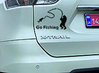Наклейка плотерная Рыбалка GO FISHING 15*12 см цвет на выбор как и размер