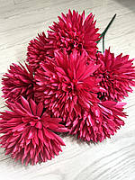 Штучні хризантеми. Букет штучних хризантем гігант (рожевий, 85 см, 7 голов), фото 5