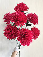 Штучні хризантеми. Букет штучних хризантем гігант (рожевий, 85 см, 7 голов), фото 3