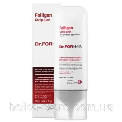 Оздоровлююча маска для шкіри голови Dr.FORHAIR Folligen Scalp Pack 250 мл, фото 1