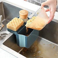 Кухонний складний органайзер тримач для губок Kitchen Sponge Holder Blue