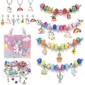 Шарм набір для створення браслетів і прикрас підвісок з намистин для дівчаток (60463)