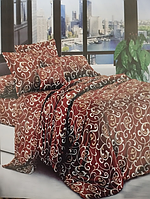 Комплект постельного белья двухспальный Вензеля на коричневом Бязь голд люкс.