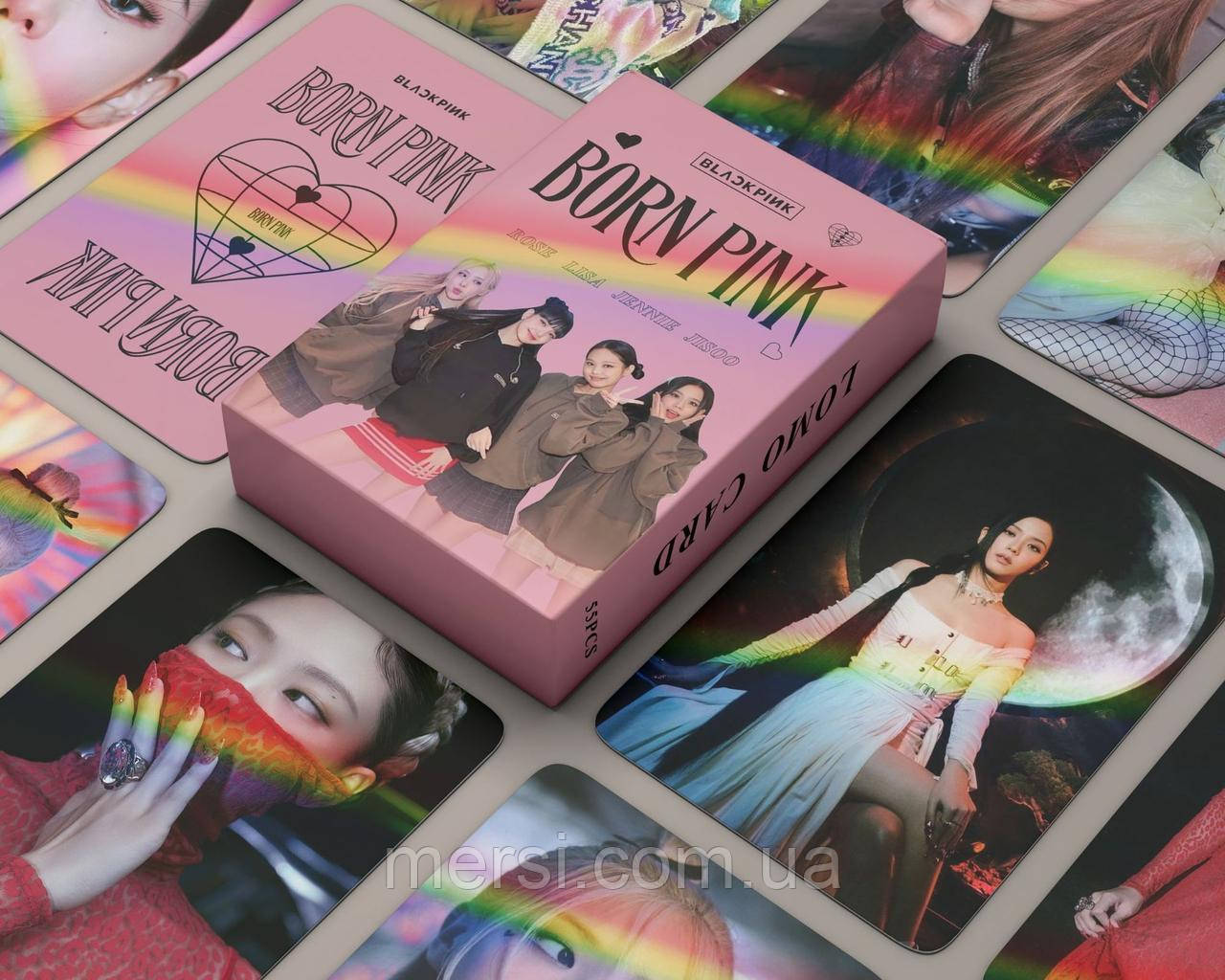 Голографічні карточки blackpink K-POP lomo кейпоп карти к поп блек пінк блэкпінк - World tour #1 -  55 шт