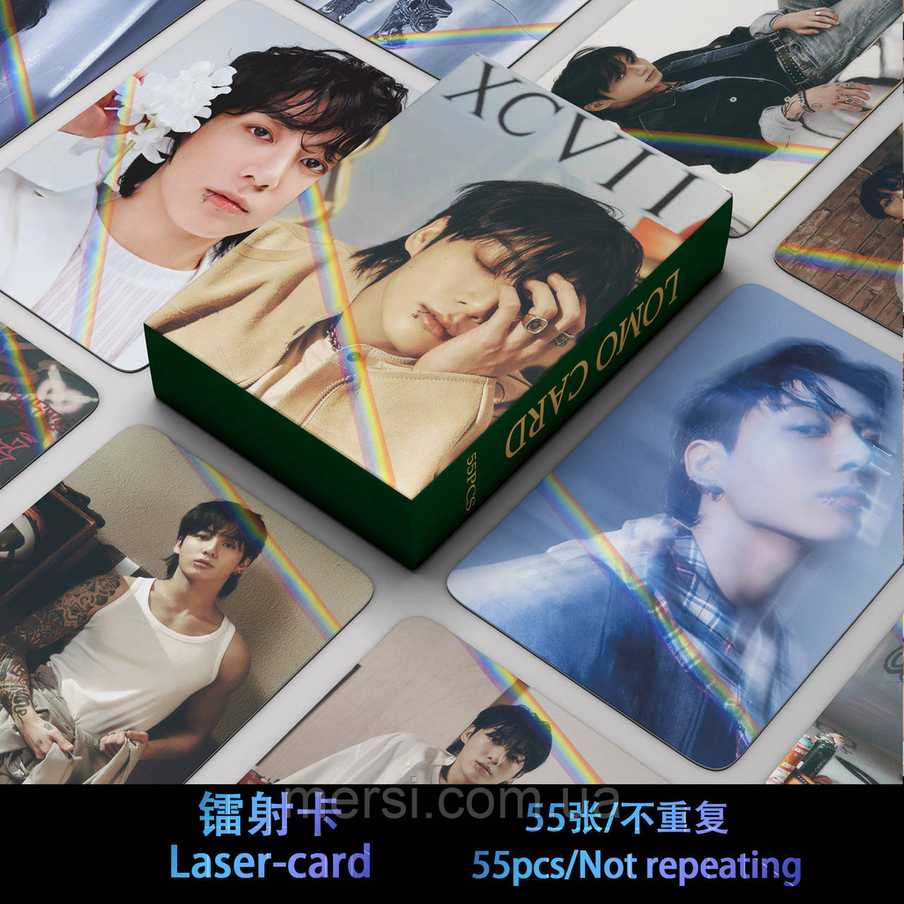 Голографічні Карточки bts K-POP lomo кейпоп карти к поп Бтс Бантан картки - Jungkook - 55 шт, фото 1