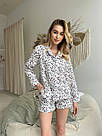 Жіноча Муслінова піжама з кишенями COSY ШОРТИ+СОРОЧКА ФАРБИ M3212PS, фото 2